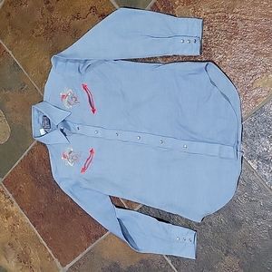 Vintage DeeCee Rangers USA made Pearl Snap Rodeo Cowboy embroidered shirt Rare